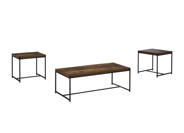 Lennox 3 Piece Brown Coffee and End Table Set - Image 4