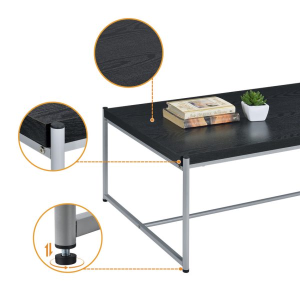 Lennox 3 Piece Black Coffee and End Table Set - Image 6