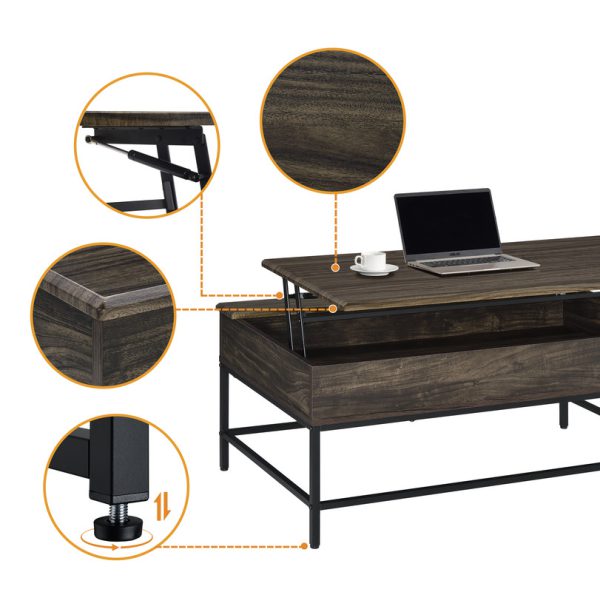 Cliff 39"W Brown Lift Top Coffee Table - Image 18