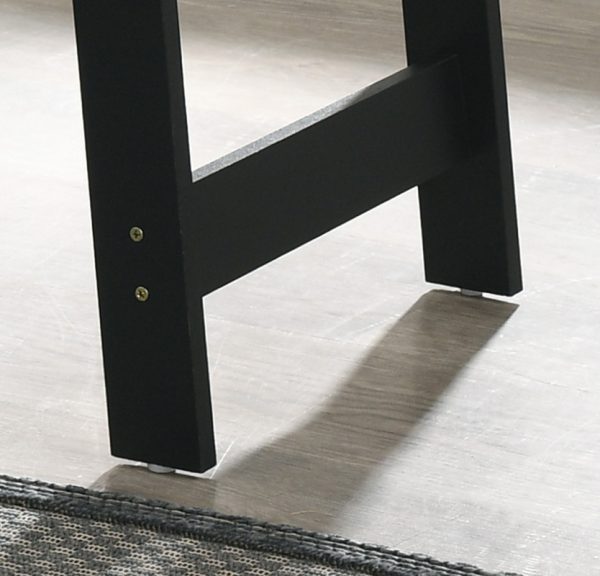 Kenzo 19"W Black End Table with Faux Marble Top Finish - Image 4