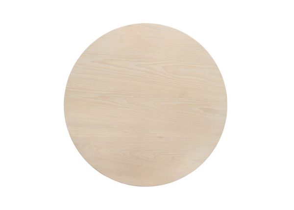 Neroli Oak White 24"W Contemporary Round Side Table with Black Metal Base - Image 2