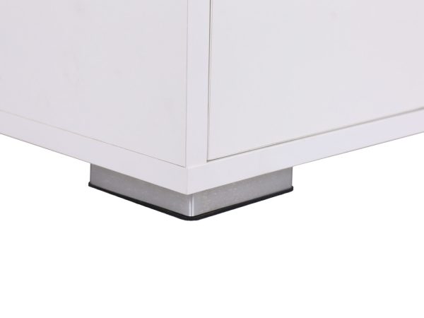 Luna 45.5"W White Coffee Table with Brown Walnut Finish Lift Top, 2 Drawers, and 2 Shelves - Image 3