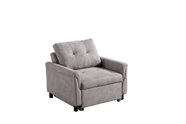 Hannah 35"W Gray Woven Convertible Armchair - Image 9
