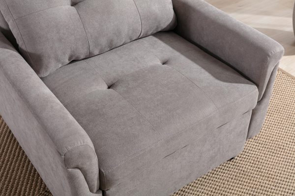 Hannah 35"W Gray Woven Convertible Armchair - Image 10