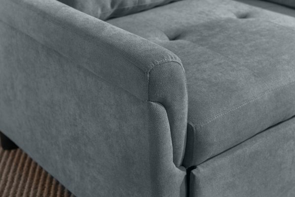 Hannah 35"W Dark Gray Woven Convertible Armchair - Image 3