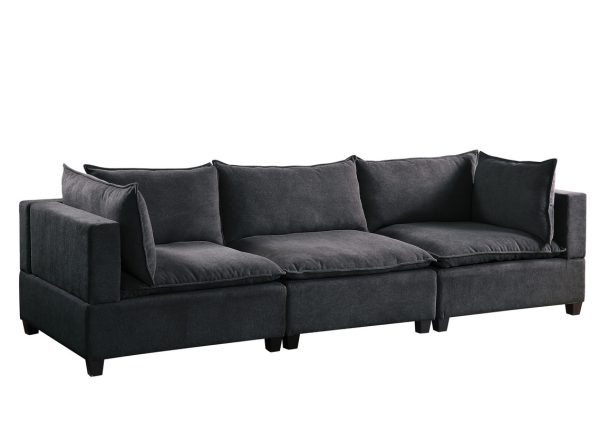Madison 120.5"W Dark Gray Fabric Sofa Couch - Image 5