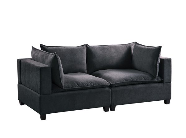 Madison 83.5"W Dark Gray Fabric Loveseat - Image 4