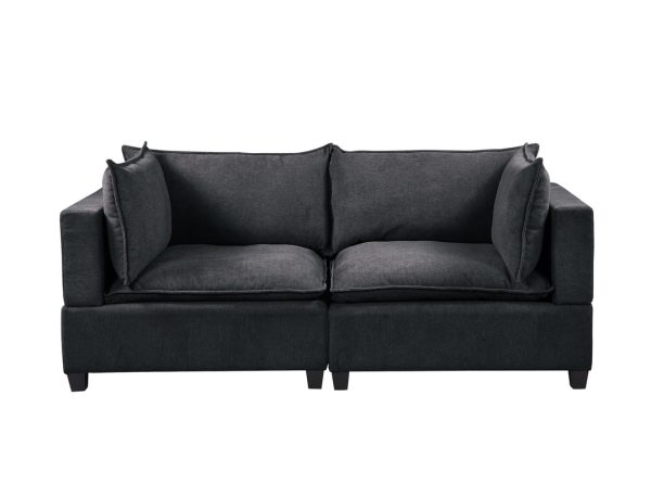 Madison 83.5"W Dark Gray Fabric Loveseat - Image 3