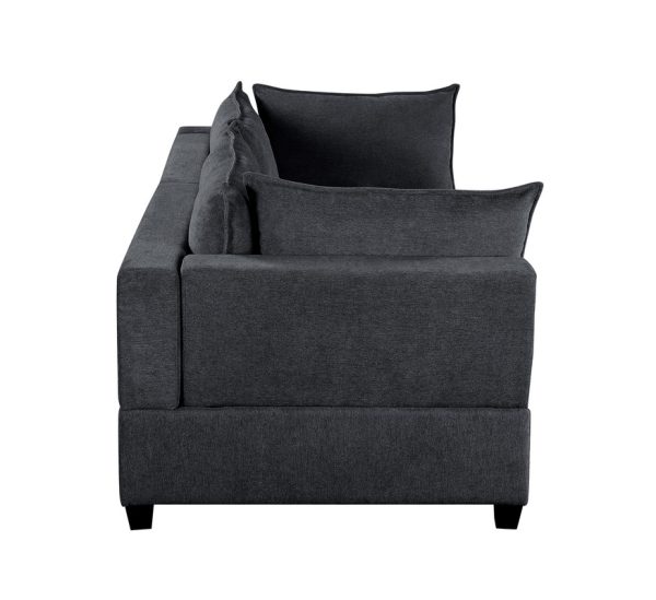 Madison 83.5"W Dark Gray Fabric Loveseat - Image 2