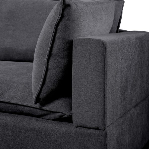 Madison 83.5"W Dark Gray Fabric Loveseat - Image 6