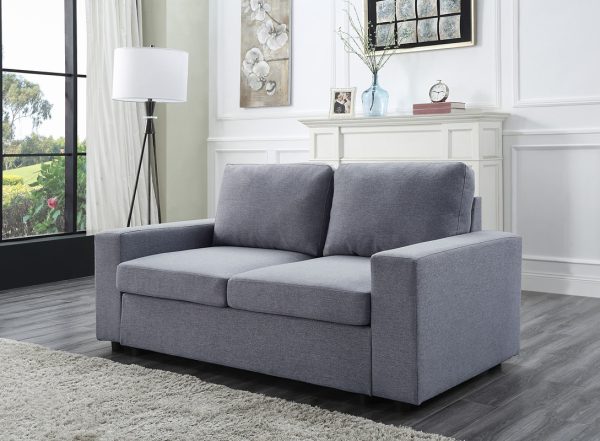 Brenton 68"W Light Gray Linen Loveseat