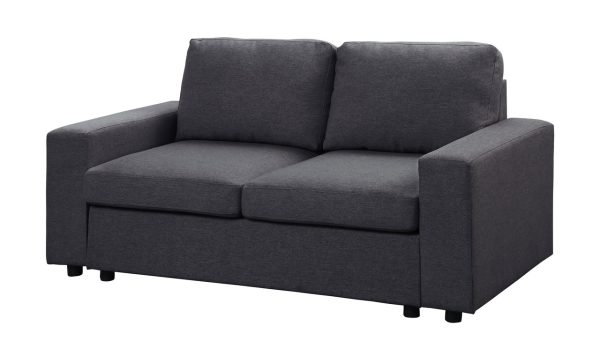 Winter 68"W Loveseat in Dark Gray Linen