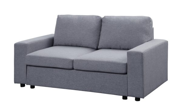 Winter 68"W Light Gray Linen Loveseat