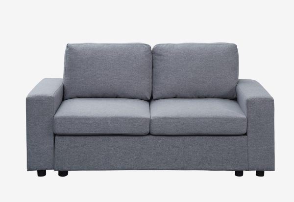 Winter 68"W Light Gray Linen Loveseat - Image 2