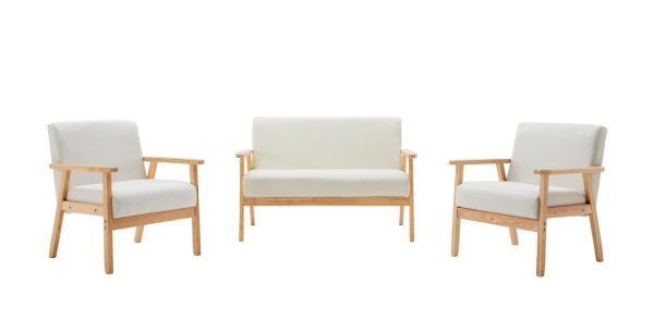 Bahamas Beige Loveseat and 2 Chair Living Room Set