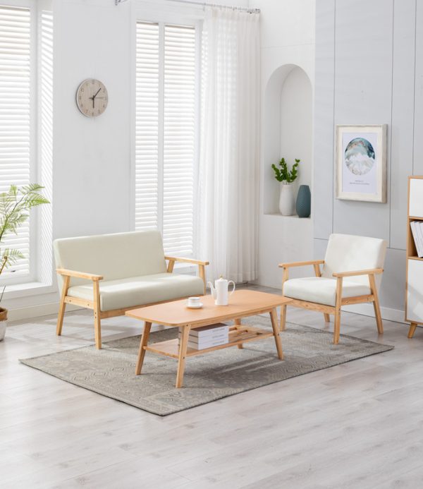 Bahamas Coffee Table Beige Loveseat Chair Set
