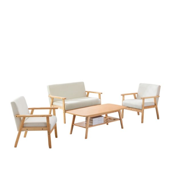 Bahamas Coffee Table Beige Loveseat and 2 Chair Set - Image 3