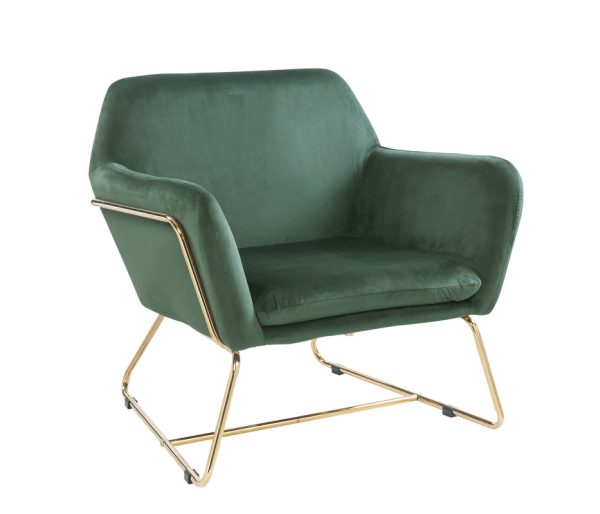 Keira 29.5"W Green Velvet Accent Chair with Metal Base - Image 5