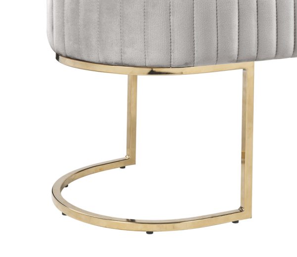 Set of 2 Julianne Gray Velvet 41"W Bench with Metal Base - Image 6