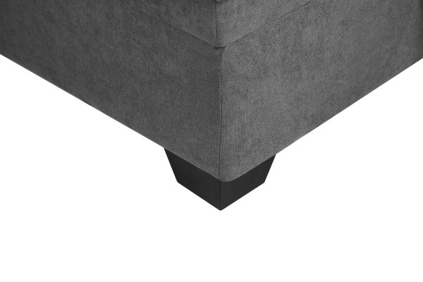Connor 84"W Gray Fabric Reversible Sectional Sleeper Sofa Chaise with Storage - Image 7