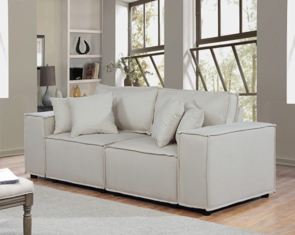 Elson 76"W Loveseat in Beige Linen