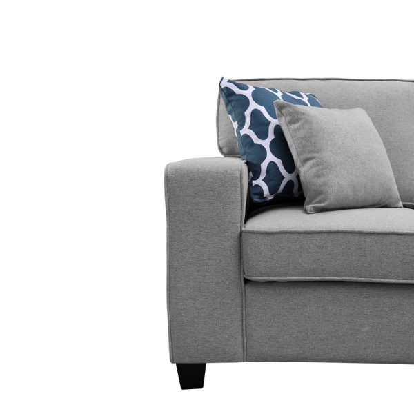 Sonoma 98"W Light Gray Linen 6Pc Modular L-Shape Sectional Sofa with Ottoman - Image 3