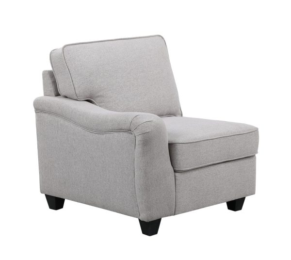 Leo 119"W Light Gray Linen 5 Seater Sofa and Ottoman - Image 8