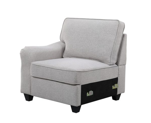Leo 119"W Light Gray Linen 5 Seater Sofa and Ottoman - Image 7