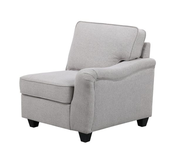 Leo 119"W Light Gray Linen 5 Seater Sofa and Ottoman - Image 6