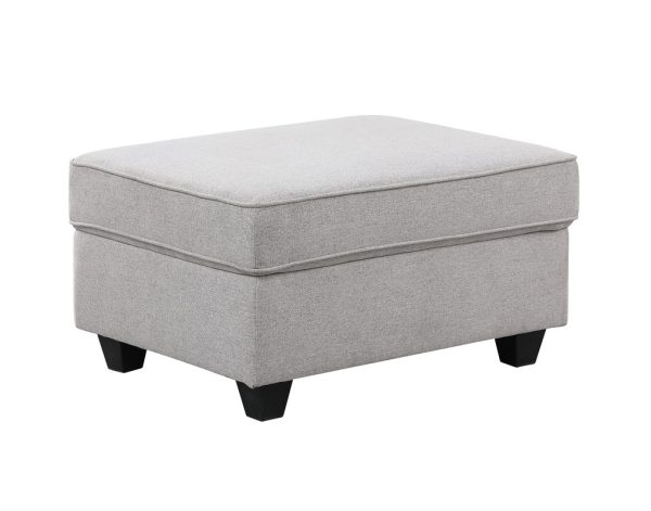 Leo 119"W Light Gray Linen 5 Seater Sofa and Ottoman - Image 3