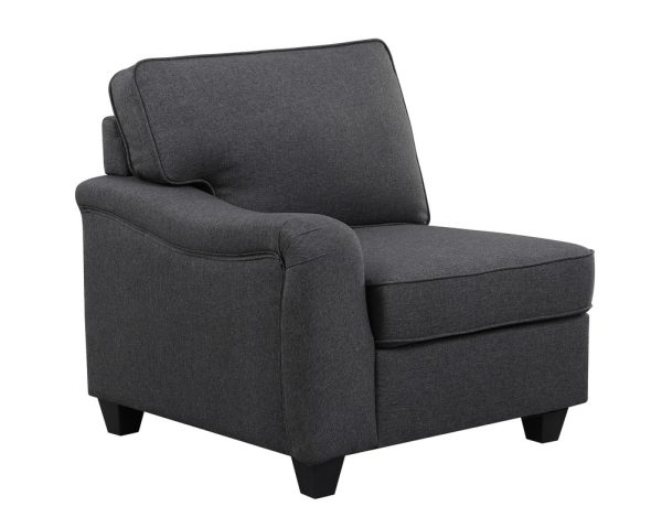 Leo 145"W Dark Gray Linen 6 Seater Sofa and Ottoman - Image 3