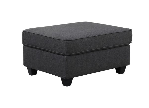 Leo 145"W Dark Gray Linen 6 Seater Sofa and Ottoman - Image 8