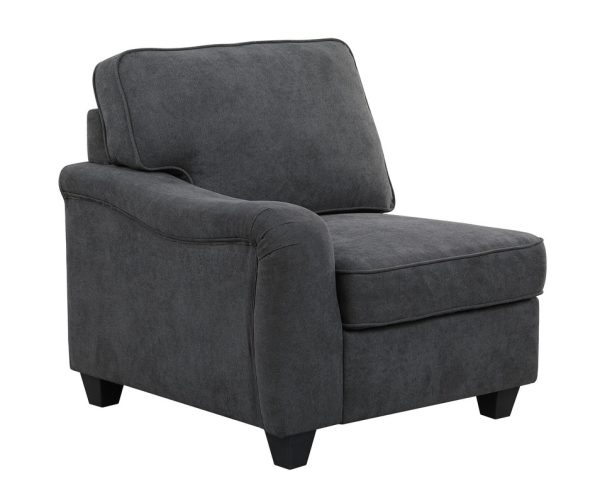 Leo 145"W Dark Gray Woven 6 Seater Sofa and Ottoman - Image 3