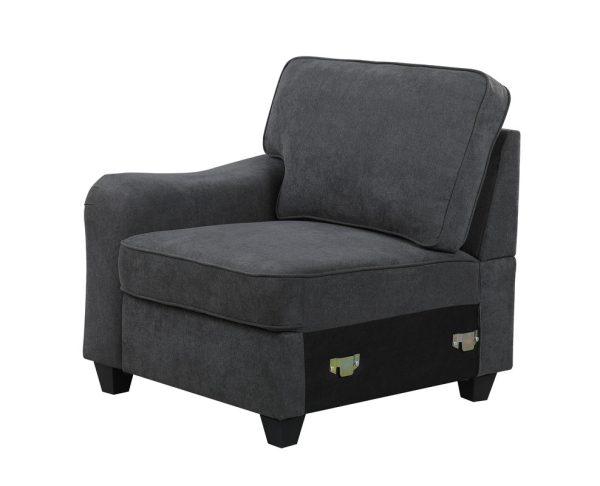 Leo 145"W Dark Gray Woven 6 Seater Sofa and Ottoman - Image 2