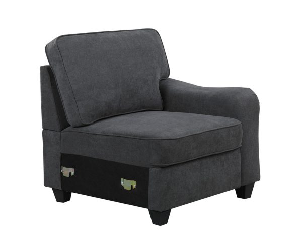 Leo 145"W Dark Gray Woven 6 Seater Sofa and Ottoman - Image 10