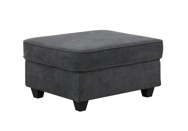 Leo 145"W Dark Gray Woven 6 Seater Sofa and Ottoman - Image 8