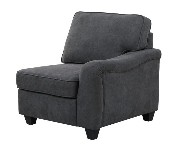 Leo 119"W Dark Gray Woven 5 Seater Sofa and Ottoman - Image 6