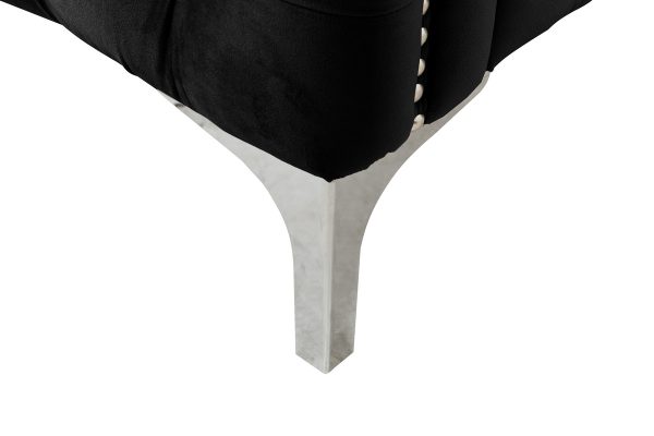Bayberry 34"W Black Velvet Chair with 1 Pillow - Image 8
