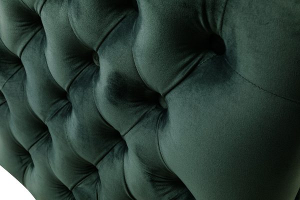 Bayberry 53"W Green Velvet Loveseat with 2 Pillows - Image 3