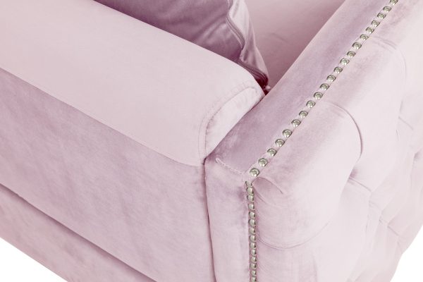Bayberry 53"W Pink Velvet Loveseat with 2 Pillows - Image 2