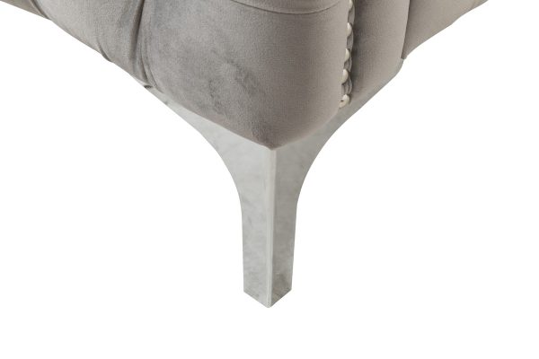 Bayberry 34"W Gray Velvet Chair with 1 Pillow - Image 7