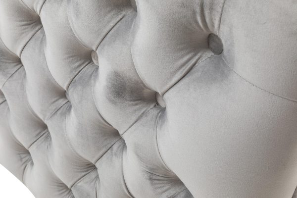 Bayberry 53"W Gray Velvet Loveseat with 2 Pillows - Image 4