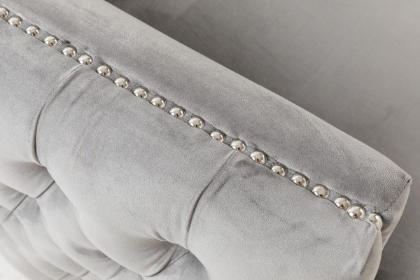 Bayberry 53"W Gray Velvet Loveseat with 2 Pillows - Image 3