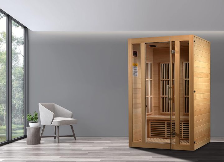 Maxxus Saunas Seattle Elite 2-Person PureTech™ Near Zero EMF (Under 2 mG) FAR Infrared Sauna – Canadian Hemlock Wood | 6 Carbon Heating Panels | Operates Up to 140°F | Energy Efficient | Curbside Delivery