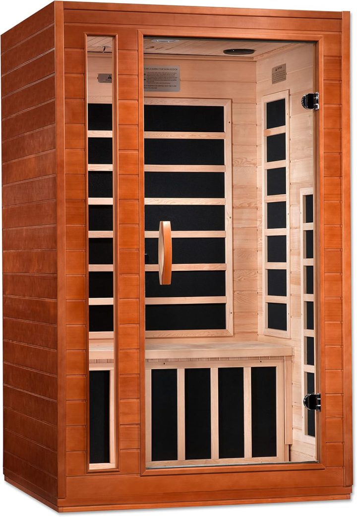 Dynamic Cardoba DYN-6203-01 2-Person Low EMF (Under 8 mG) FAR Infrared Sauna – Canadian Hemlock Wood | 7 Carbon Heating Panels | Operates Up to 140°F | Energy Efficient Design | Curbside Delivery