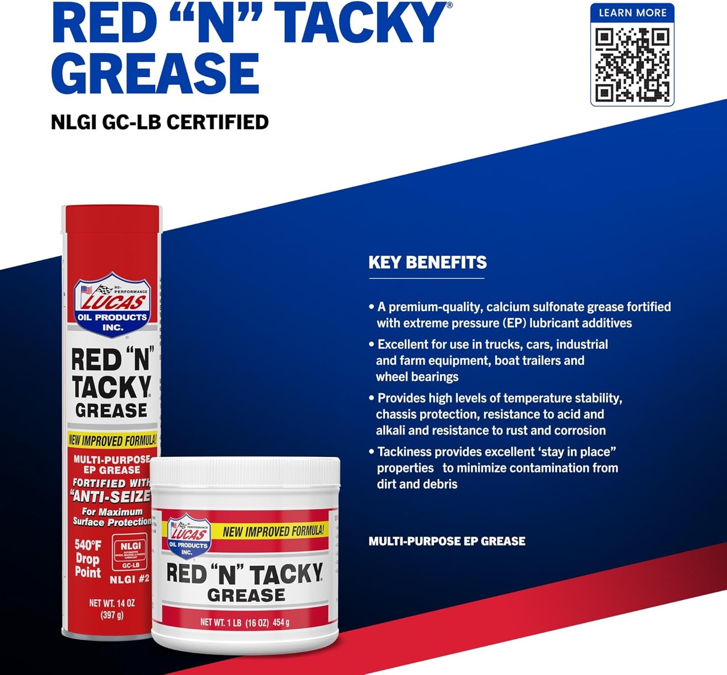 Lucas Oil 10005 Red 'N' Tacky Grease - 14 Ounce - Image 3