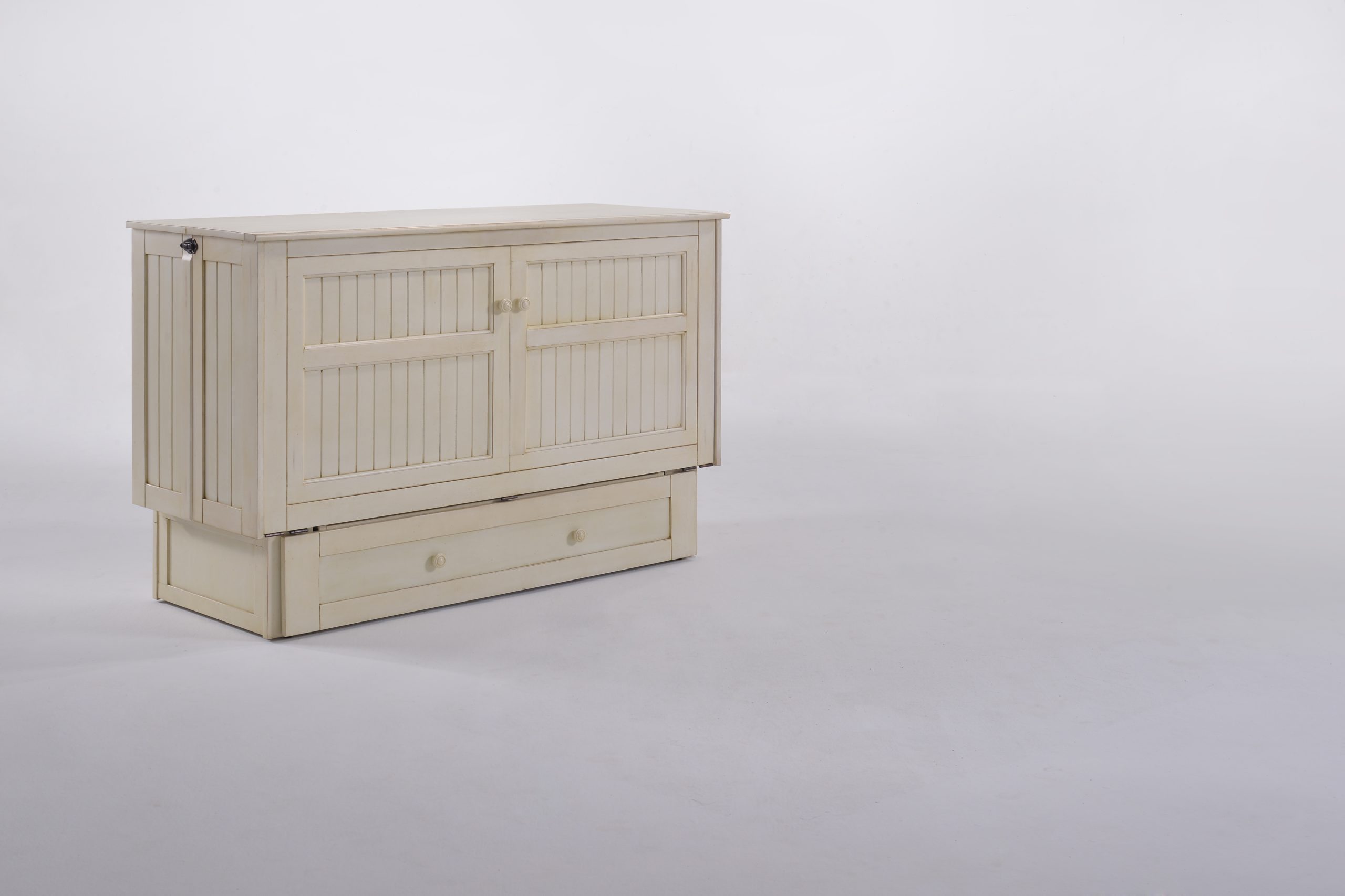 Night & Day Furniture Daisy Murphy Cabinet Bed in Buttercream finish with mattress - Image 4