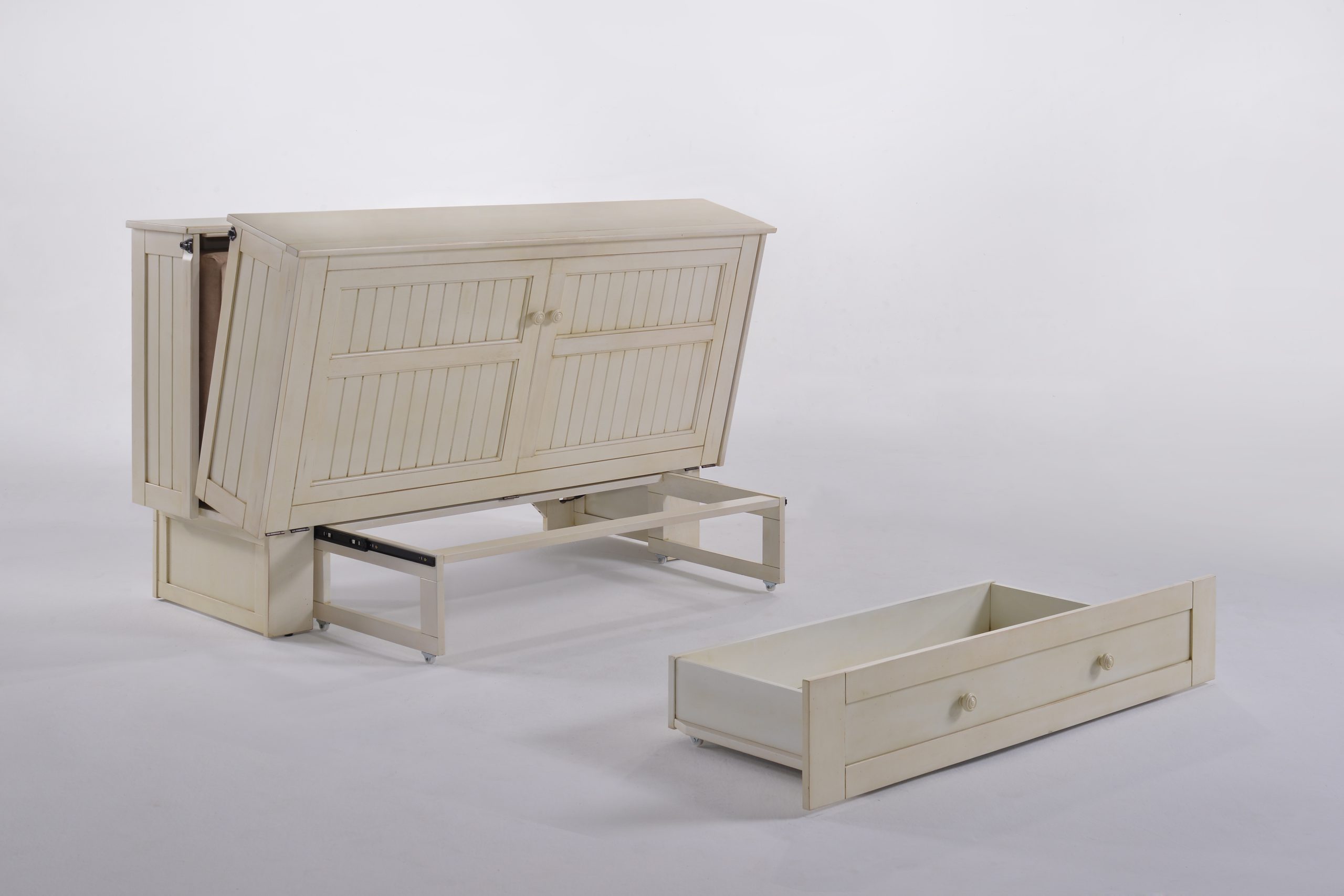 Night & Day Furniture Daisy Murphy Cabinet Bed in Buttercream finish with mattress - Image 5