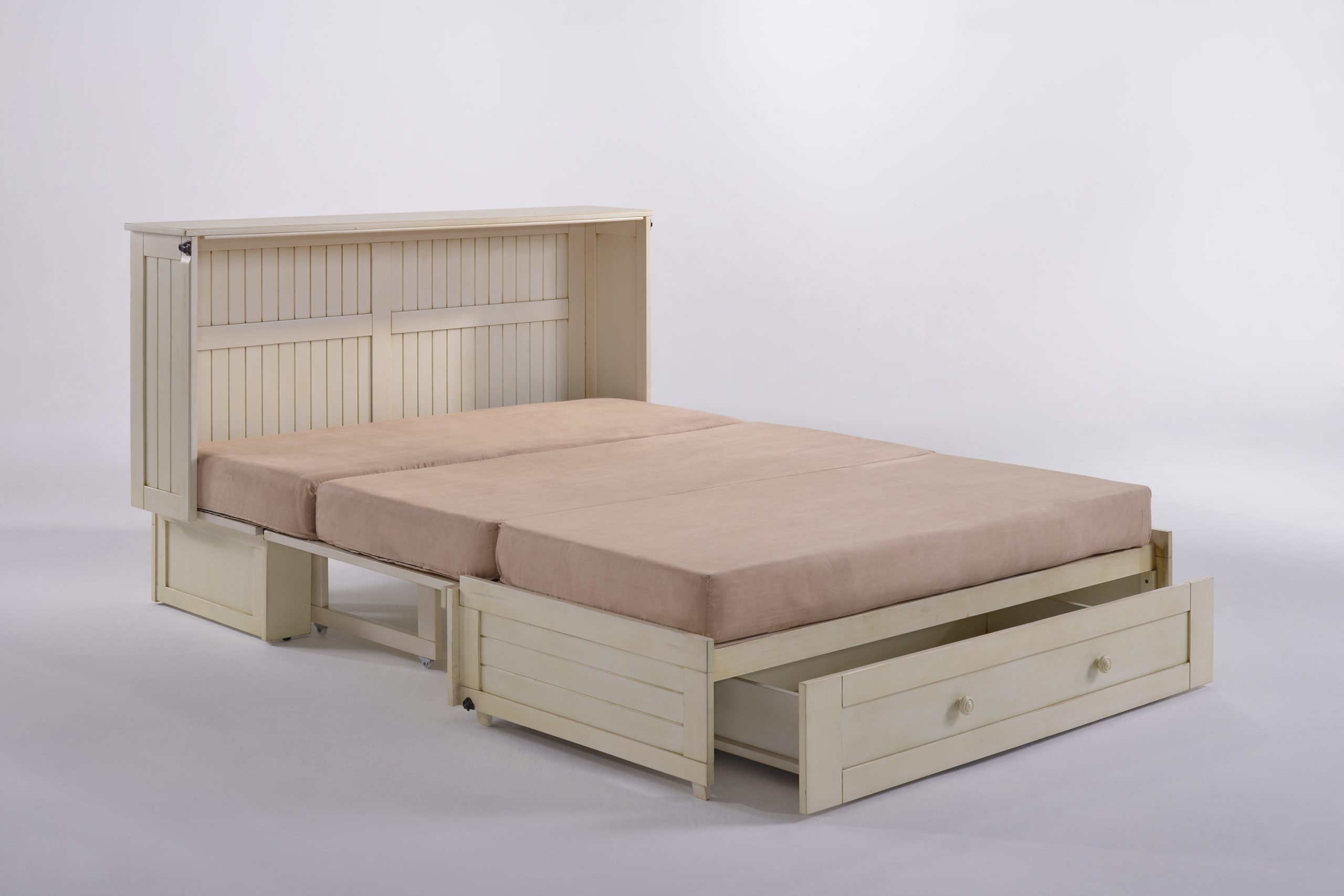 Night & Day Furniture Daisy Murphy Cabinet Bed in Buttercream finish with mattress - Image 10