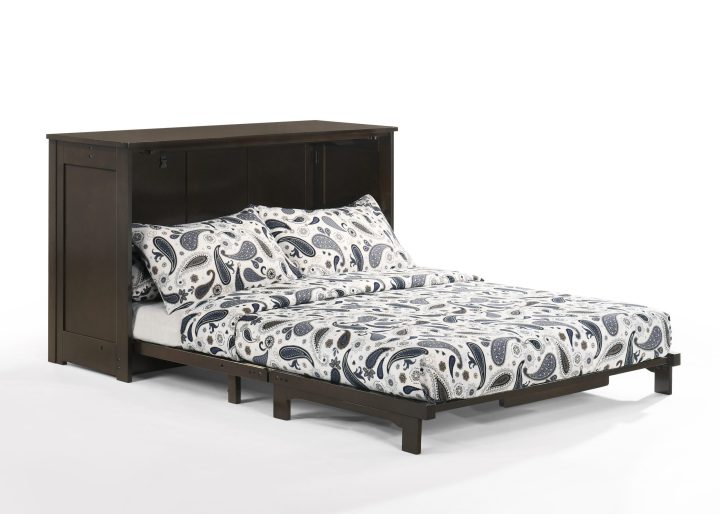 Night & Day Furniture Orion Full-Size Murphy Cabinet Bed with Solid Foam Mattress, Easy Fold-Out Freestanding Design – Chocolate Finish